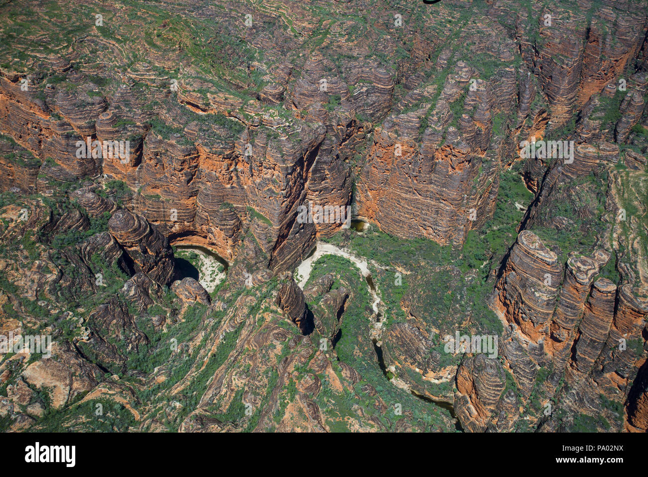 Luftaufnahme der Bungle Bungle Range im Purnululu National Park, Western Australia Stockfoto
