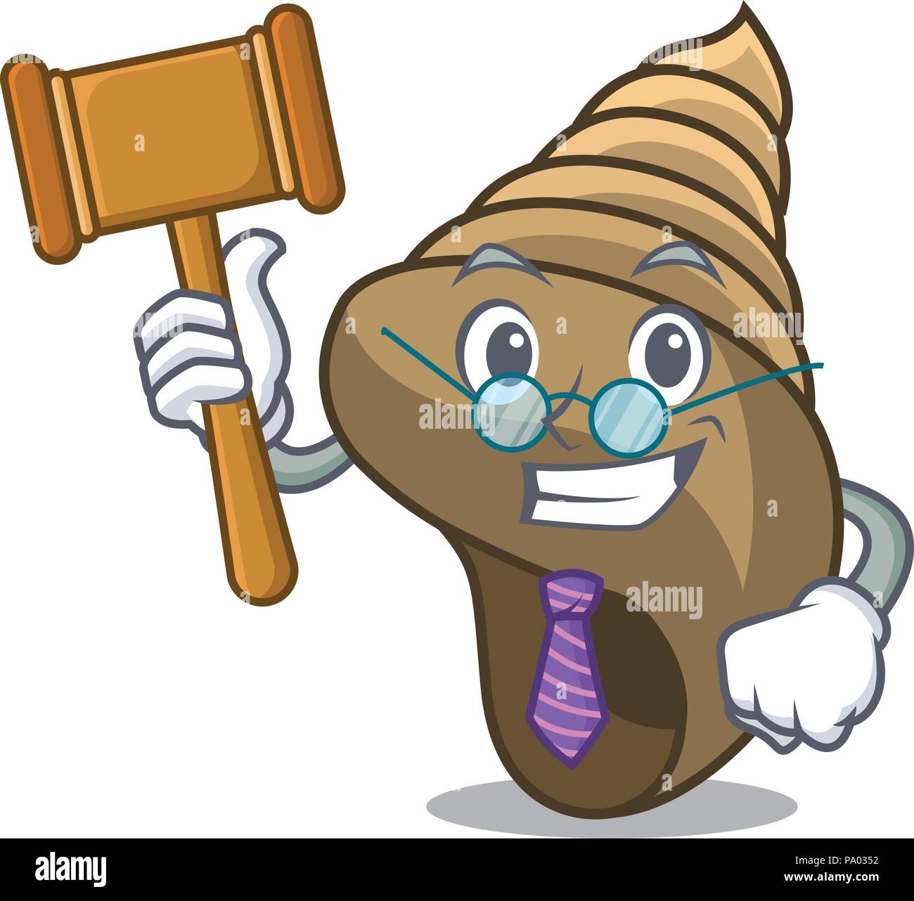 Richter Spirale Shell Maskottchen Karikatur Stock Vektor