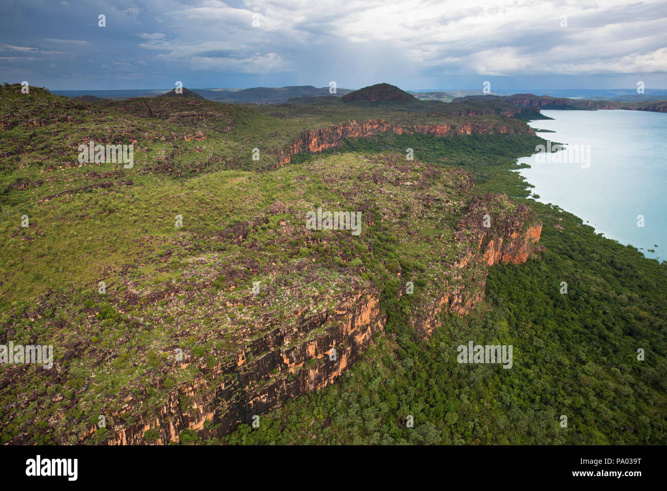 Luftaufnahmen, die die Hunter River Valley in der Kimberley, Western Australia Stockfoto