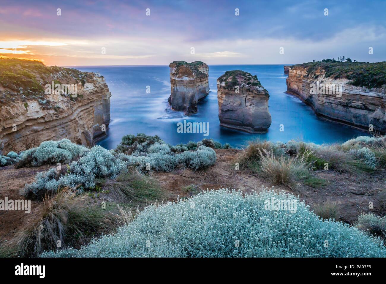 Insel Torbogen Blick auf den Ozean in der Zwölf Apostel. Stockfoto