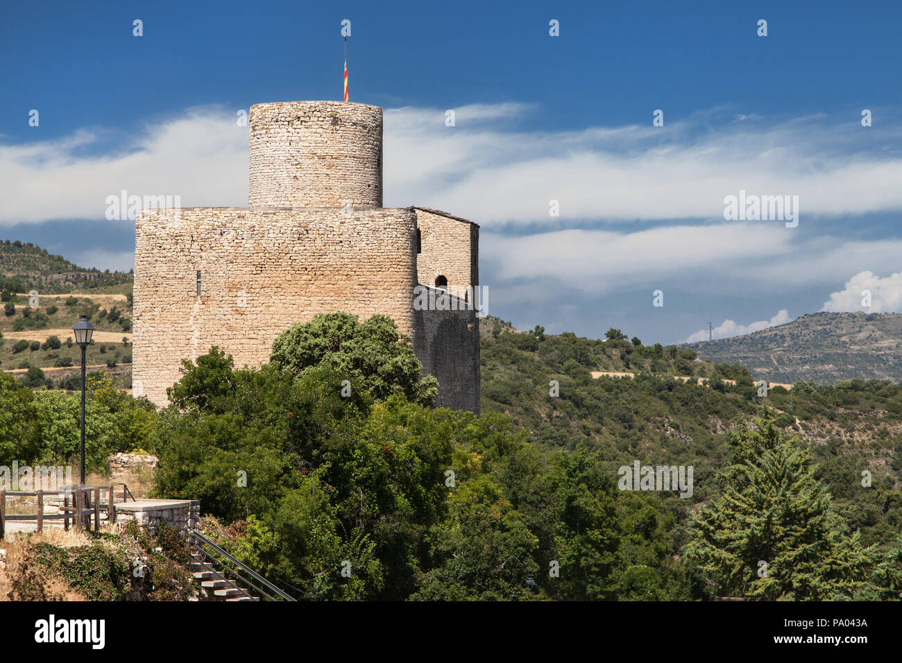 Das Schloss von Castell de Mur, Lleida, Katalonien. Stockfoto