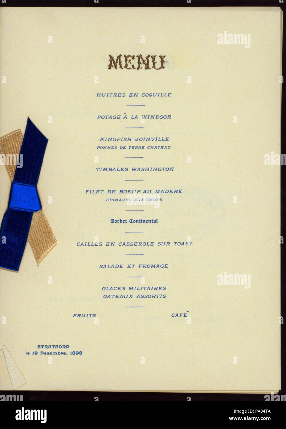 568 ABENDESSEN COMMEMORATIVE DES BEGINNS DER AMERIKANISCHEN Armee in der Valley Forge (Besitz) PENNSYLVANIA GESELLSCHAFT KINDER DER REVOLUTION (at) "STRATFORD, (Philadelphia), PA" ((heiß) ;) (NYPL Hades -271379-4000005354) Stockfoto