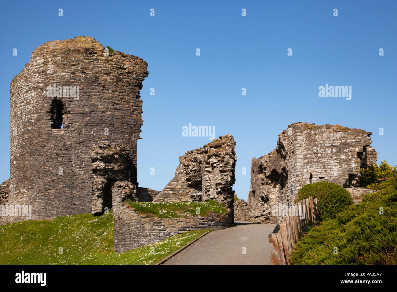 Aberystwyth Castle, Aberystwyth, Ceredigion, Wales, UK, ca. 1271 AD, von Edward 1 von England bestellt Stockfoto