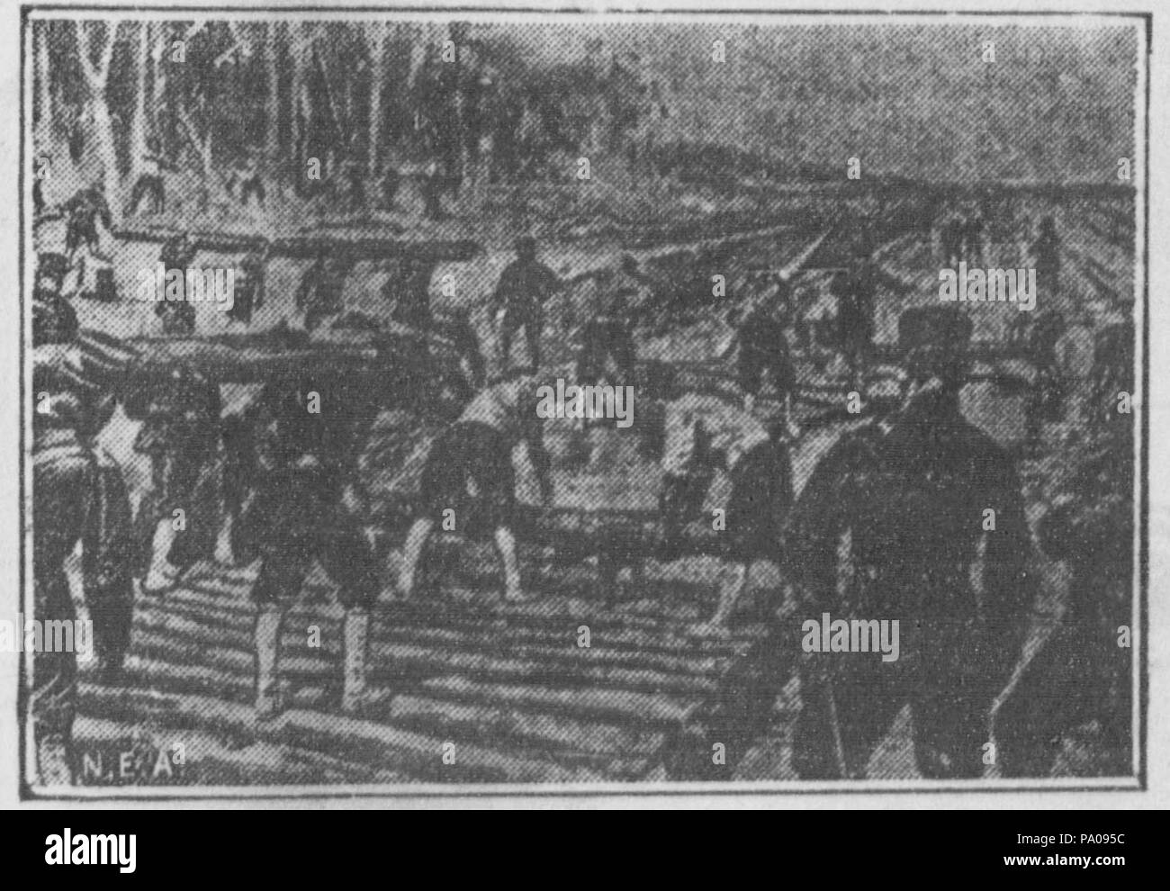 620 Ingenieure der Kaiserlichen Japanischen Armee eine Cord Straße Stockfoto