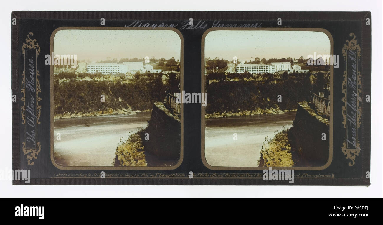 672 Frederic und William Langenheim - Sommer Niagara Falls, die Clifton House von der Fähre Haus A.A. - Stockfoto