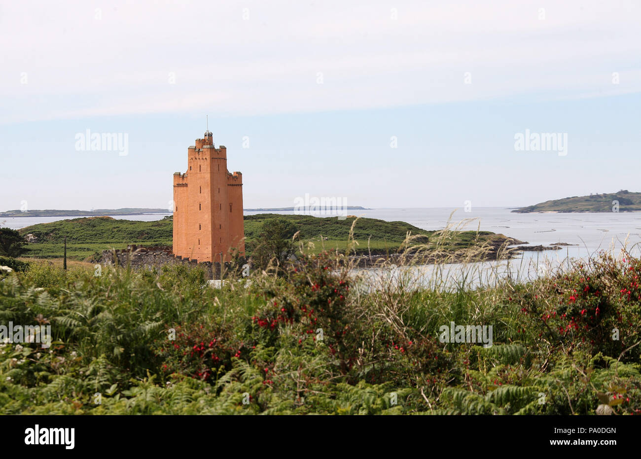 Kilcoe Burg in der Roaringwater Bay in West Cork Stockfoto