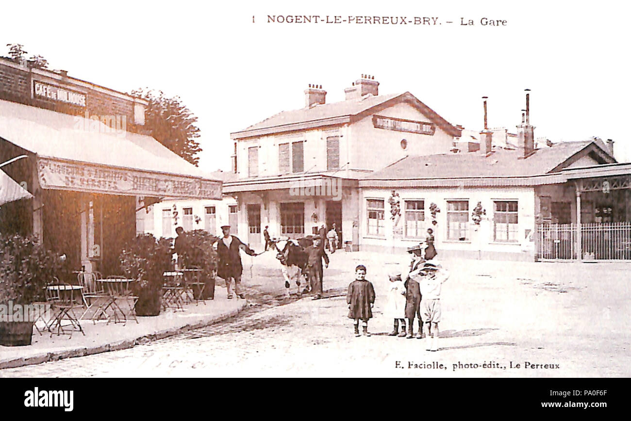 688 Gare de Nogent-le-Perreux-Bry-CP 0792 Stockfoto