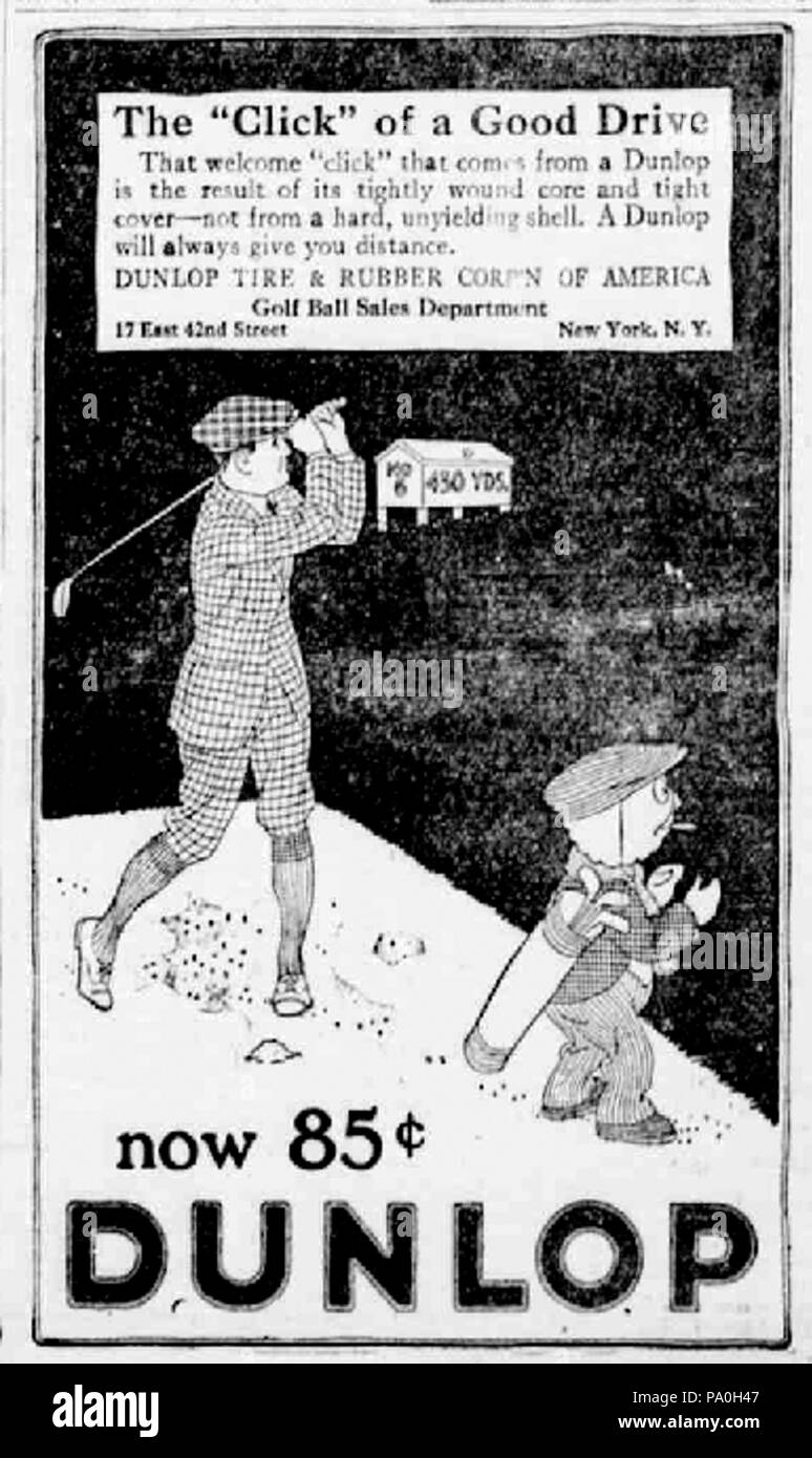 595 Dunlop Golfbälle ad, 1922 Stockfoto