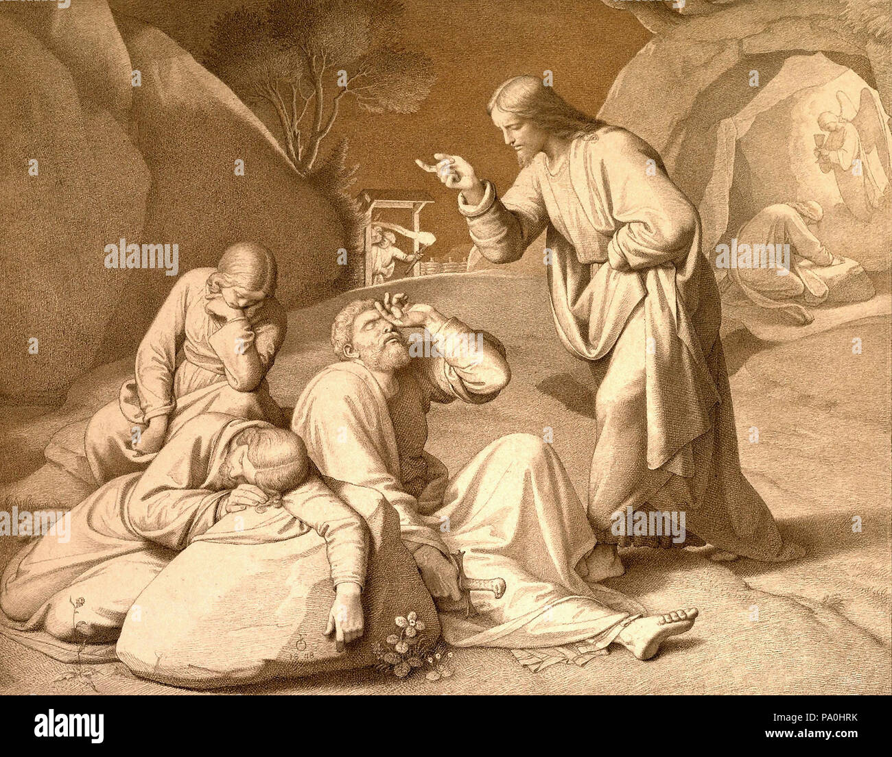Friedrich Overbeck - Christus im Garten Gethsemane Stockfoto