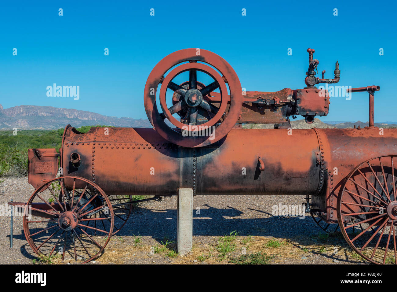 Baumwollanbau Dampfmaschine an costolon Historic District in Big Bend National Park in Texas Stockfoto