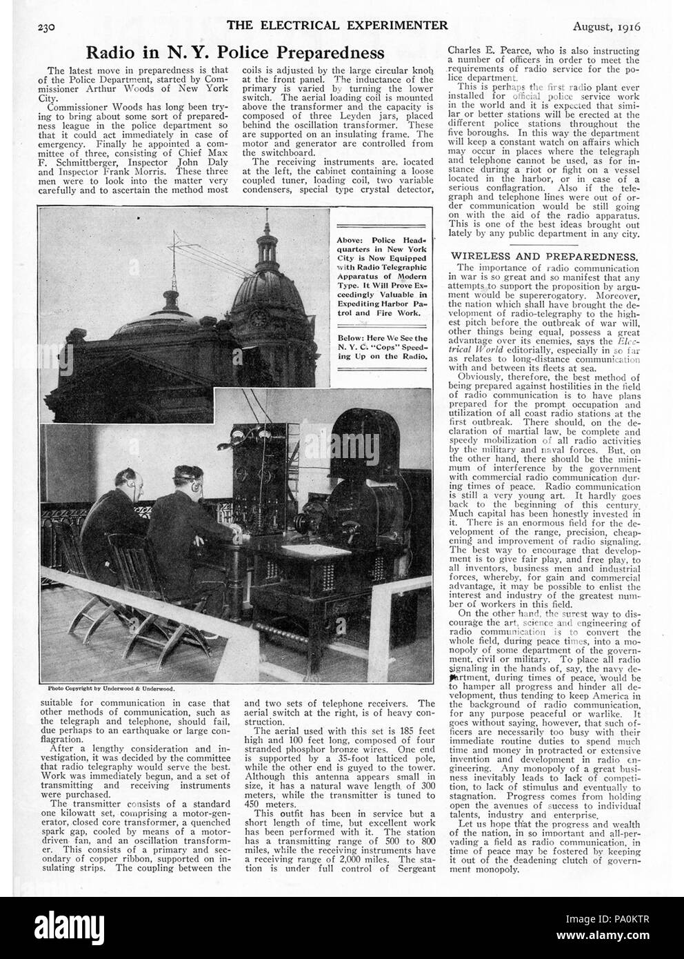 613 Elektrische Experimenter Aug 1916 pg230 Stockfoto