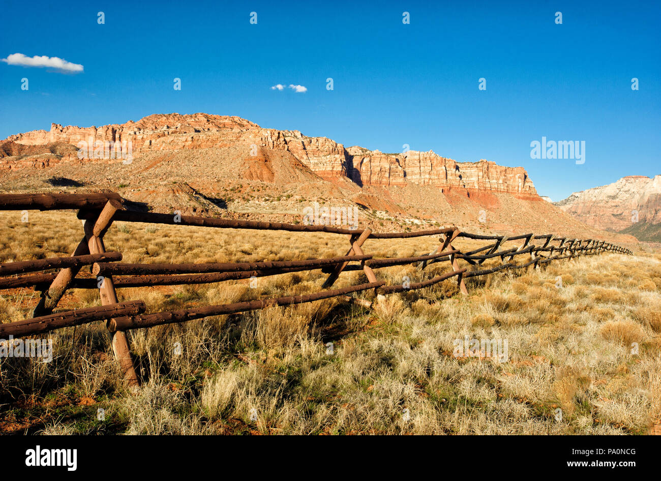 Zion National Park Area; Wüste; Landschaft; Ranch Land ; Utah Stockfoto