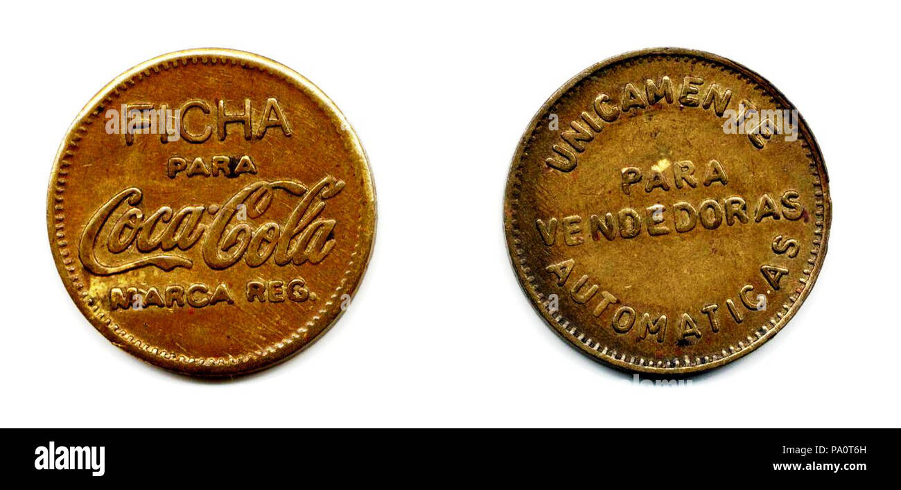 645 Ficha para máquina expendedora de Coca Cola Stockfoto