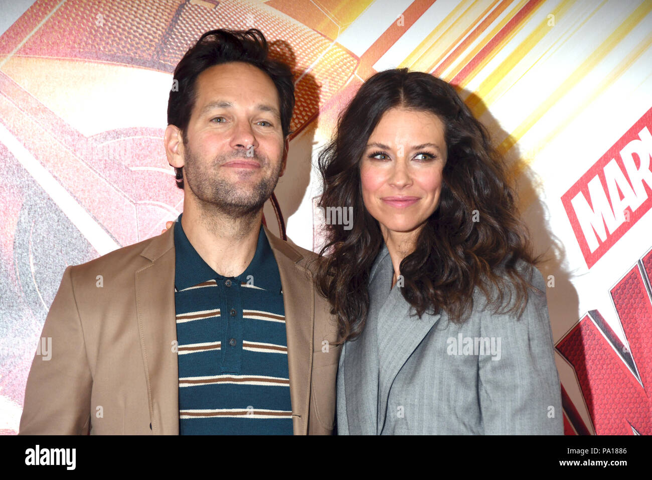 Rom, Italien, 19. Juli 2018 - Hotel de Russie - Photocall film Präsentation ANT-MAN UND DIE WESPE Paul Rudd und Evangeline Lilly Credit: Giuseppe Andidero/Alamy leben Nachrichten Stockfoto