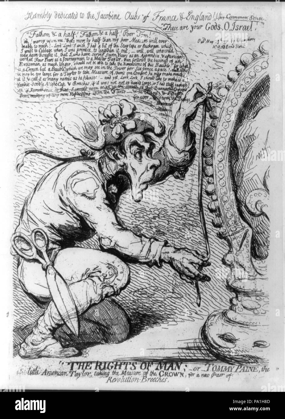 6 "Die Rechte des Menschen; oder Tommy Paine, der kleinen amerikanischen Taylor, wobei das Maß der Krone, eine neue Revolution - reithosen LCCN 2006692317 Stockfoto