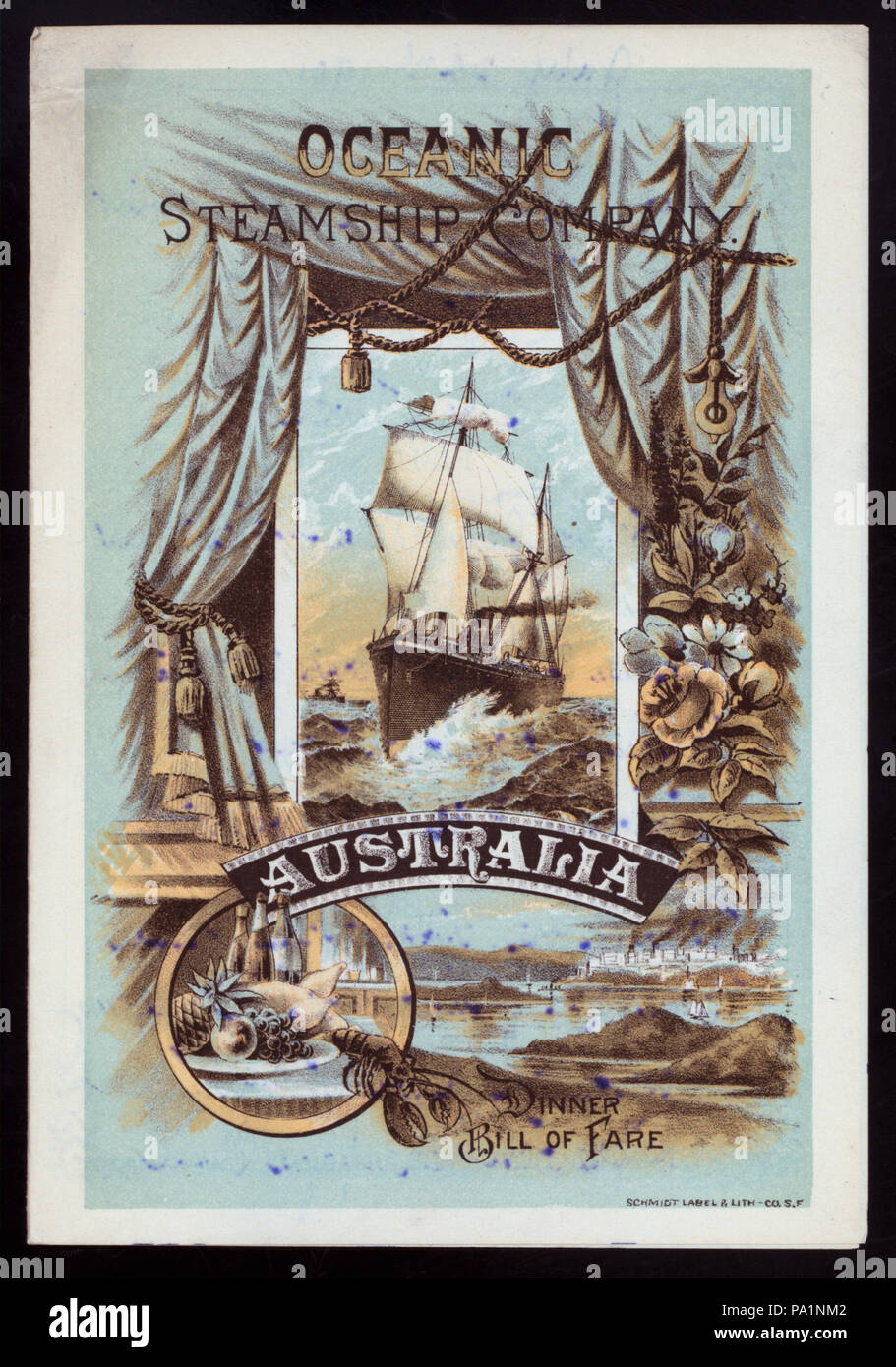 558 Abendessen (Besitz) OCEANIC Steamship Company - S.S. ZEALANDER (at) AUF DEM WEG NACH AUSTRALIEN (SS) (NYPL Hades -277091-469486) Stockfoto