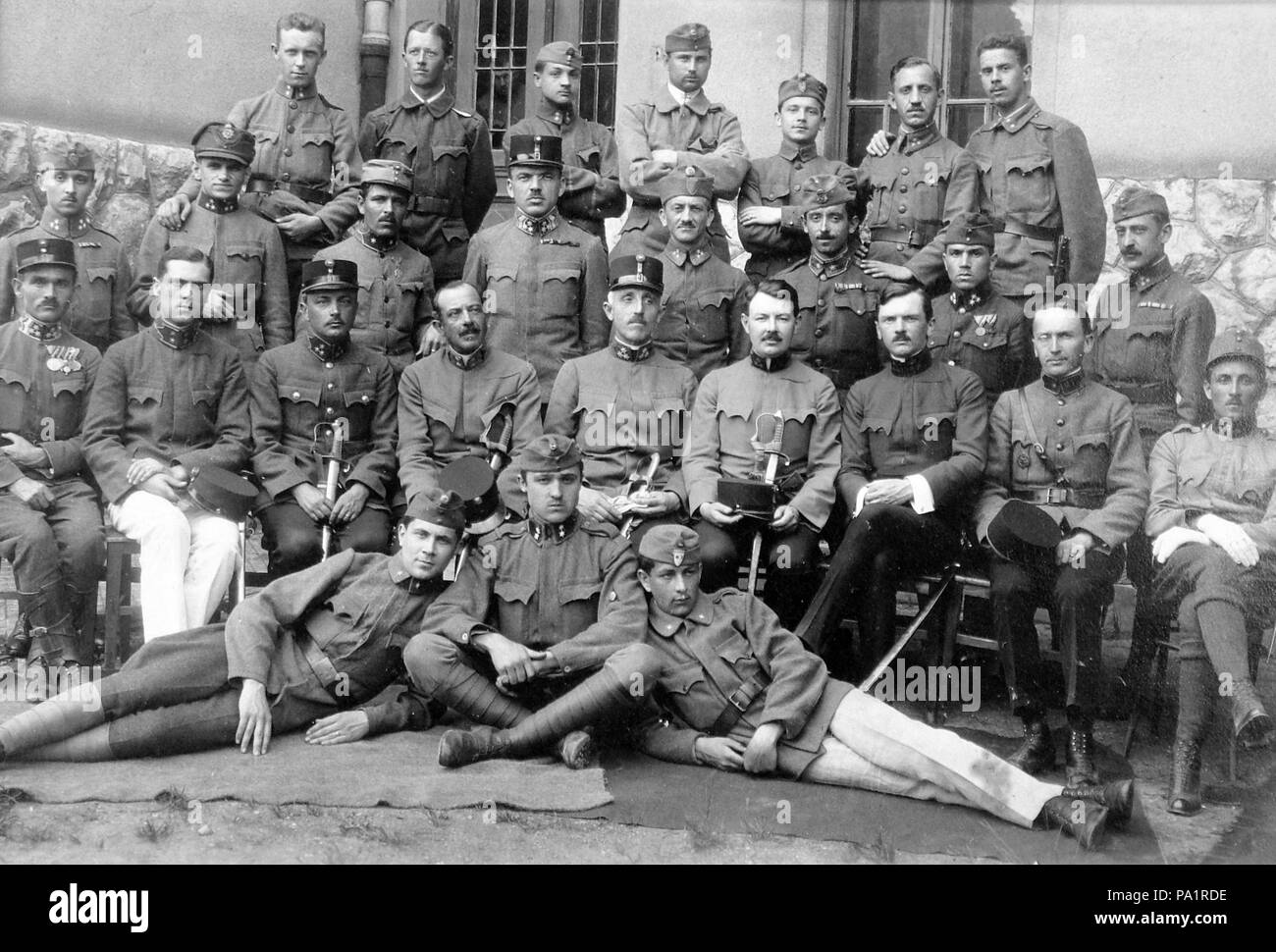 653 Erster Weltkrieg, Tableau, Soldat, Uniform, Männer, Schwert, Hof, Medaille Fortepan 2362 Stockfoto