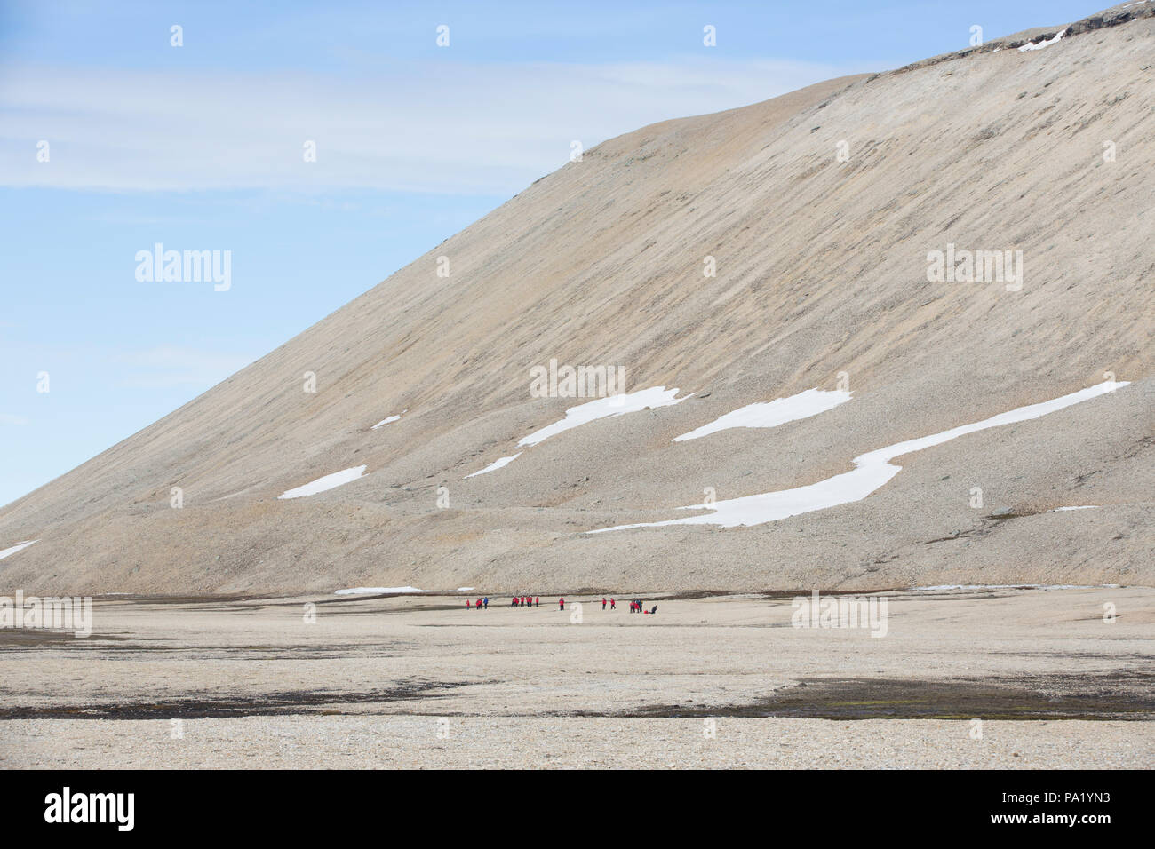 Menschen auf Tour in Spitzbergen Arktis Stockfoto