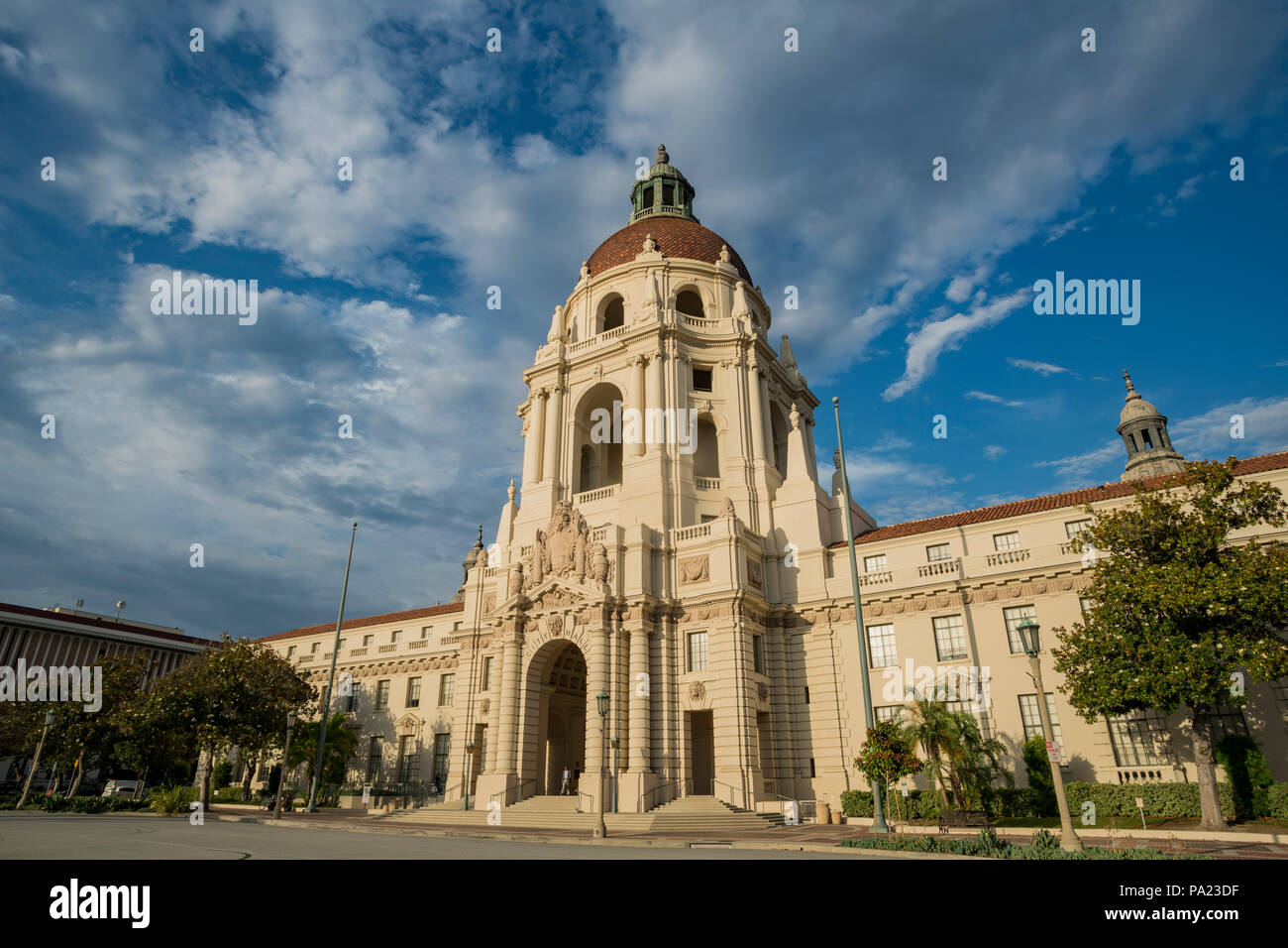 Pasadena, Jul 11: Die berühmten Pasadena City Hall am 11.Juli 2018 in Pasadena, Los Angeles County, Kalifornien Stockfoto