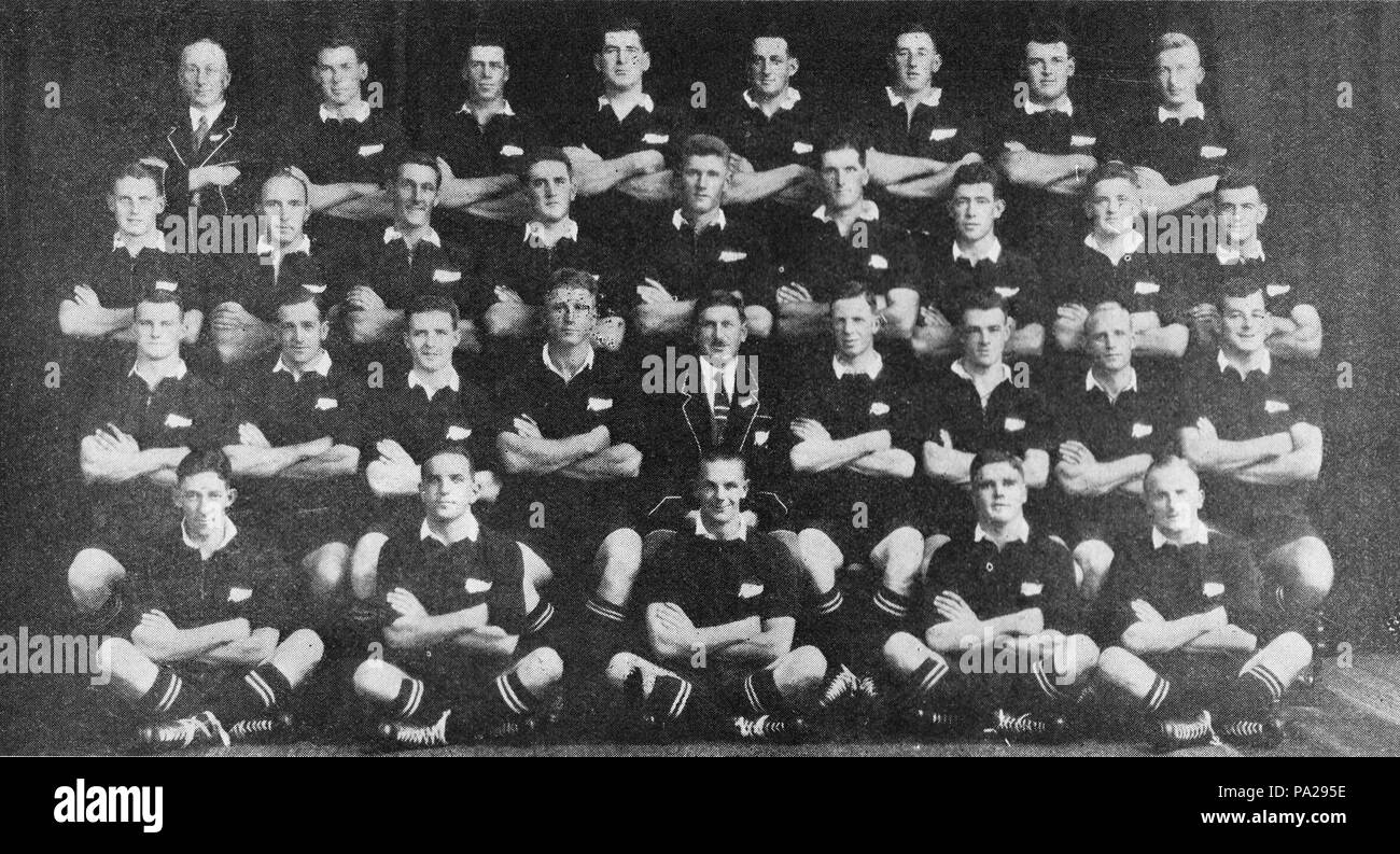 5 1928 alle schwarzen Team Stockfoto