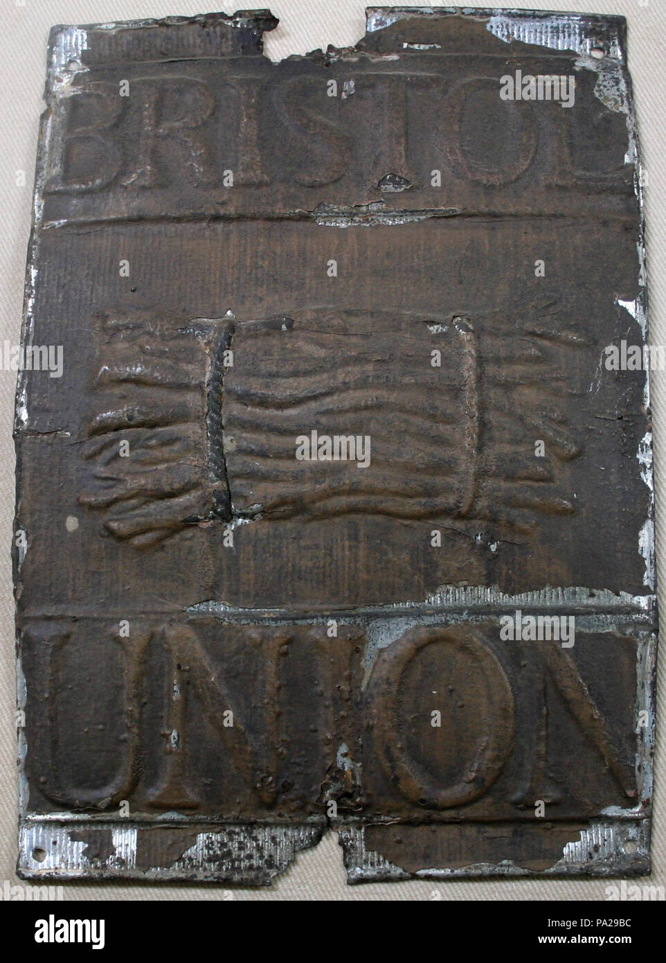 648 Brand Marke Bristol Union Feuer und Life Insurance Company in Bristol, England Stockfoto