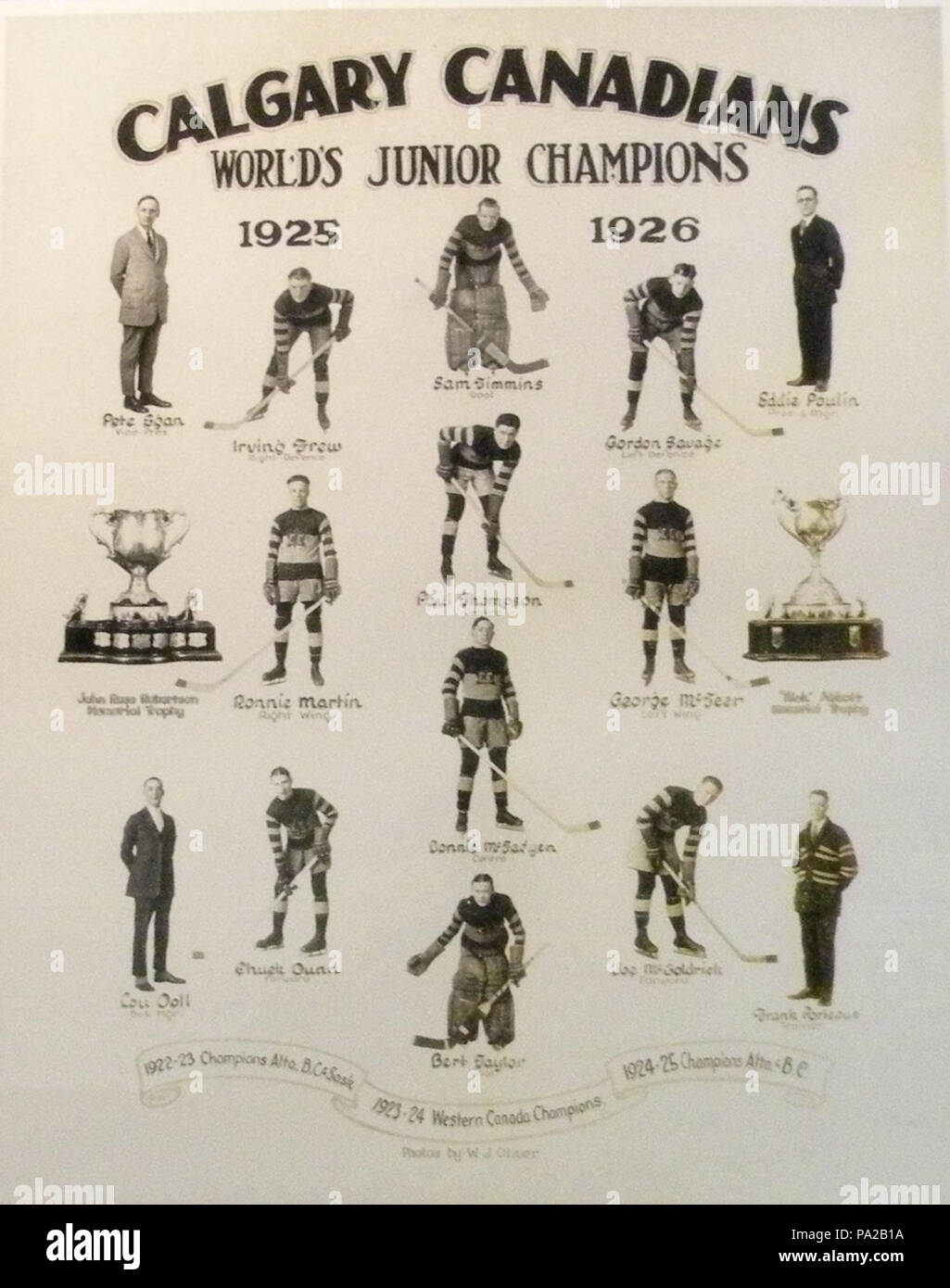 4 1925 - 26 Calgary Kanadier Stockfoto
