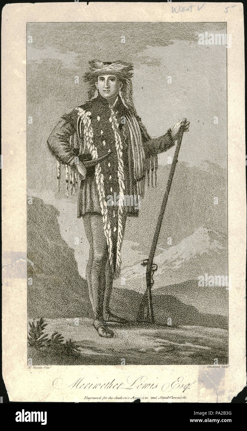 1" (Meriwether) Lewis in der indischen Kleid (Shoshone)". Stockfoto