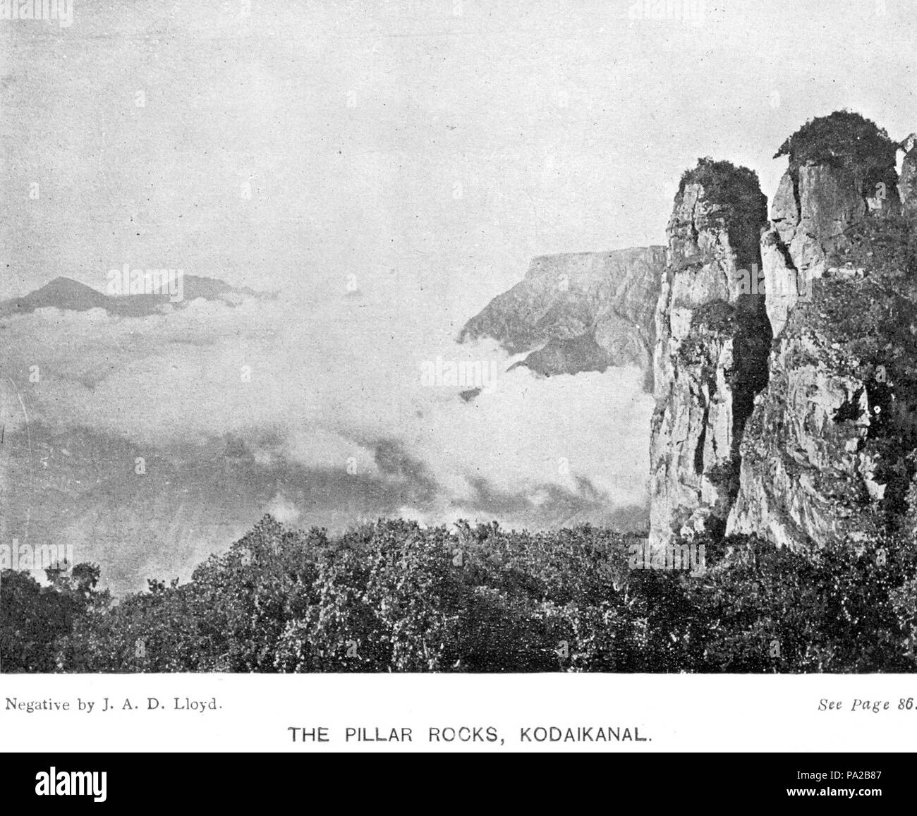 43 26 Kodaikanal Säule Felsen Stockfoto