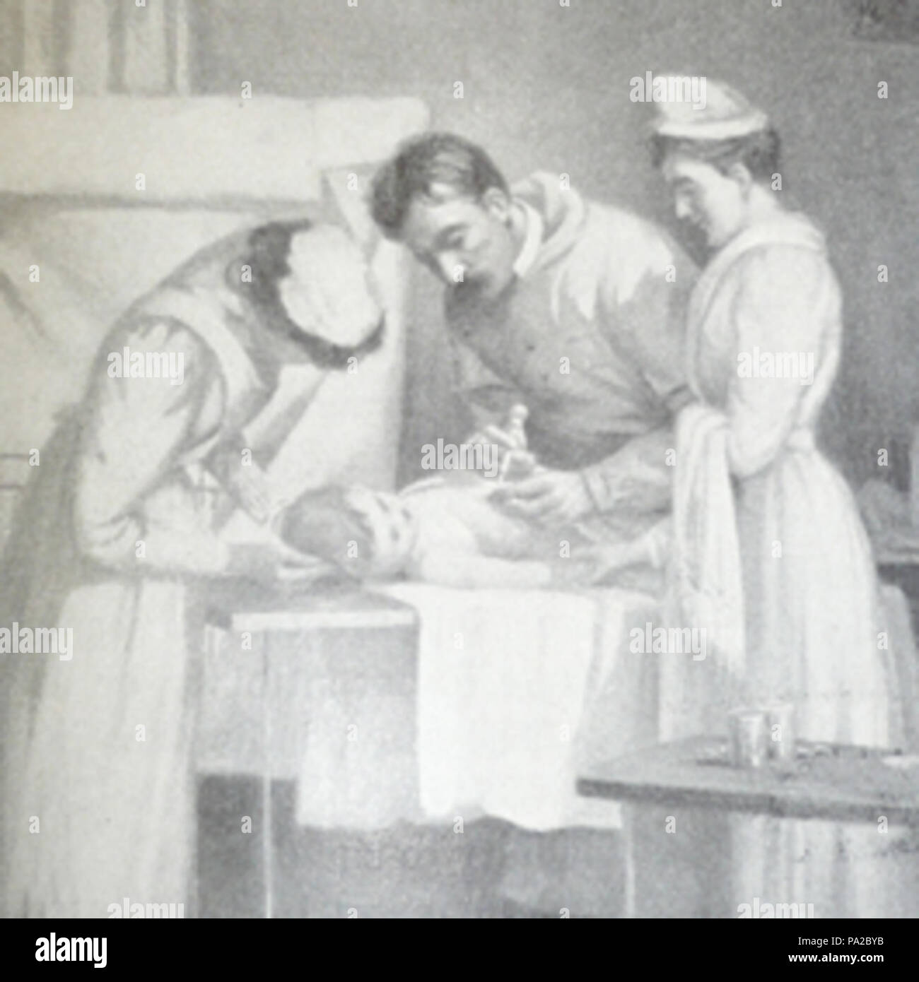 100 Verabreichung von Diphtherie Antitoxin vom Pferd aus dem Serum Stockfoto