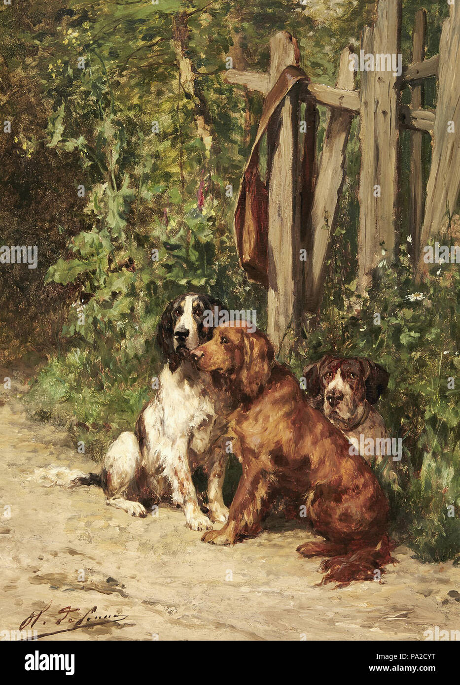 Penne Olivier Charles-de-Gun Hunde in Ruhe 2. Stockfoto