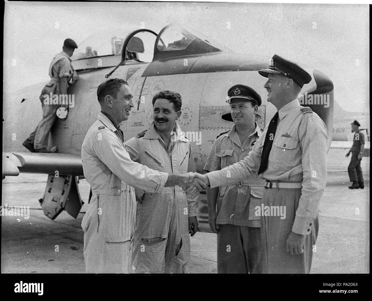 259 34289 SLNSW Williamtown Air Base Sabre Studien Flug wurde offiziell an 78 Wing RAAF übergeben Stockfoto