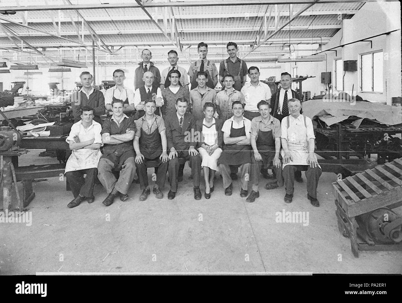 239 SLNSW 132226 Gruppe drucken Arbeitnehmer Stockfoto