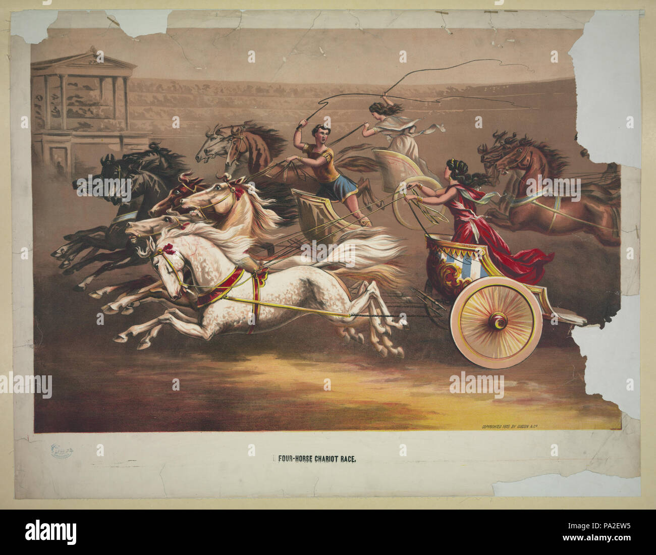 665 Vier Pferd Wagenrennen LCCN 2003655654 Stockfoto