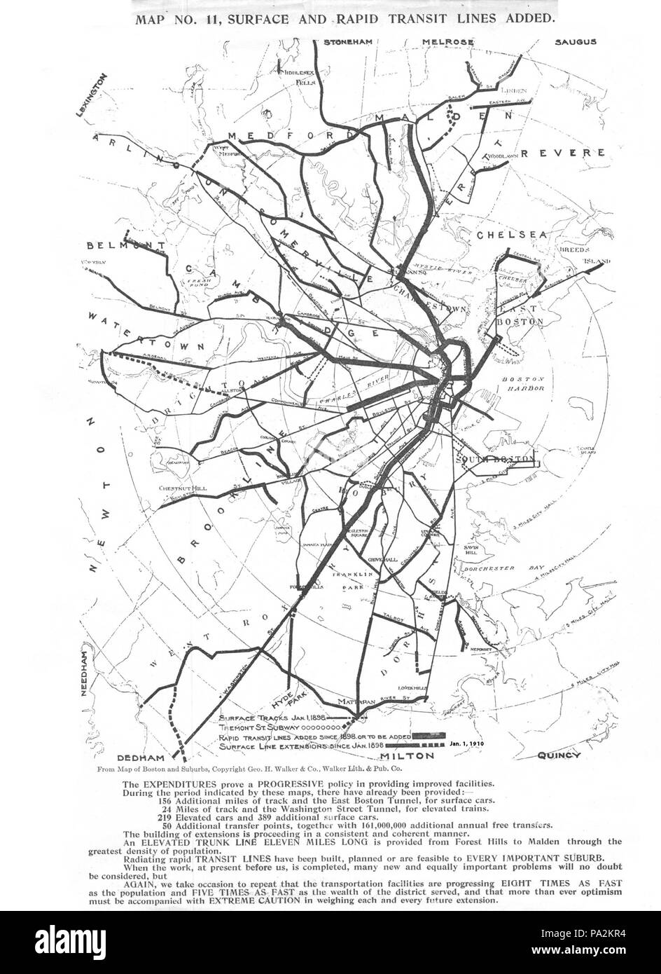 30 1910 BERy Erweiterungen Karte Stockfoto