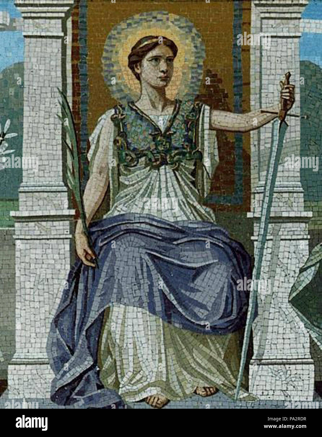 Ein Mosaik von Frederick Dielman 1847-1935. Stockfoto