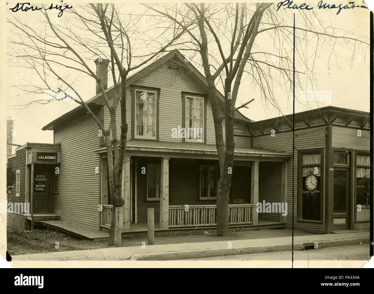 167 Marchand de Bois et Charbon J. A. Lachance à Saint-Pierre-aux-Liens BNQ P748 S1P 2807 Stockfoto