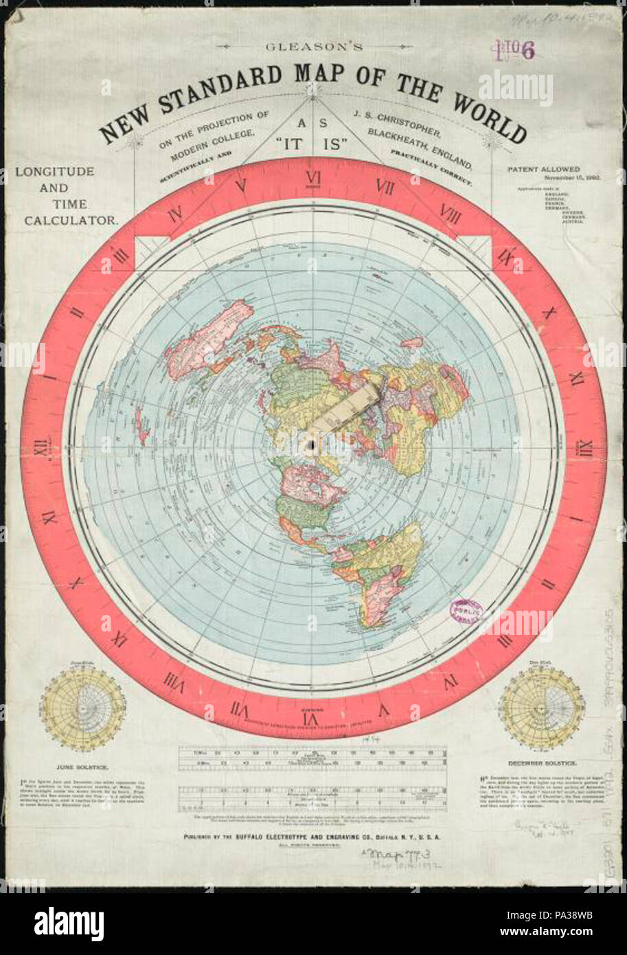 713 der Gleason neue Standard Karte der Welt - auf die Projektion von J. S. Christopher, moderne Hochschule, Blackheath, England; praktisch und wissenschaftlich korrekt; als "es ist." (10143175716) Stockfoto