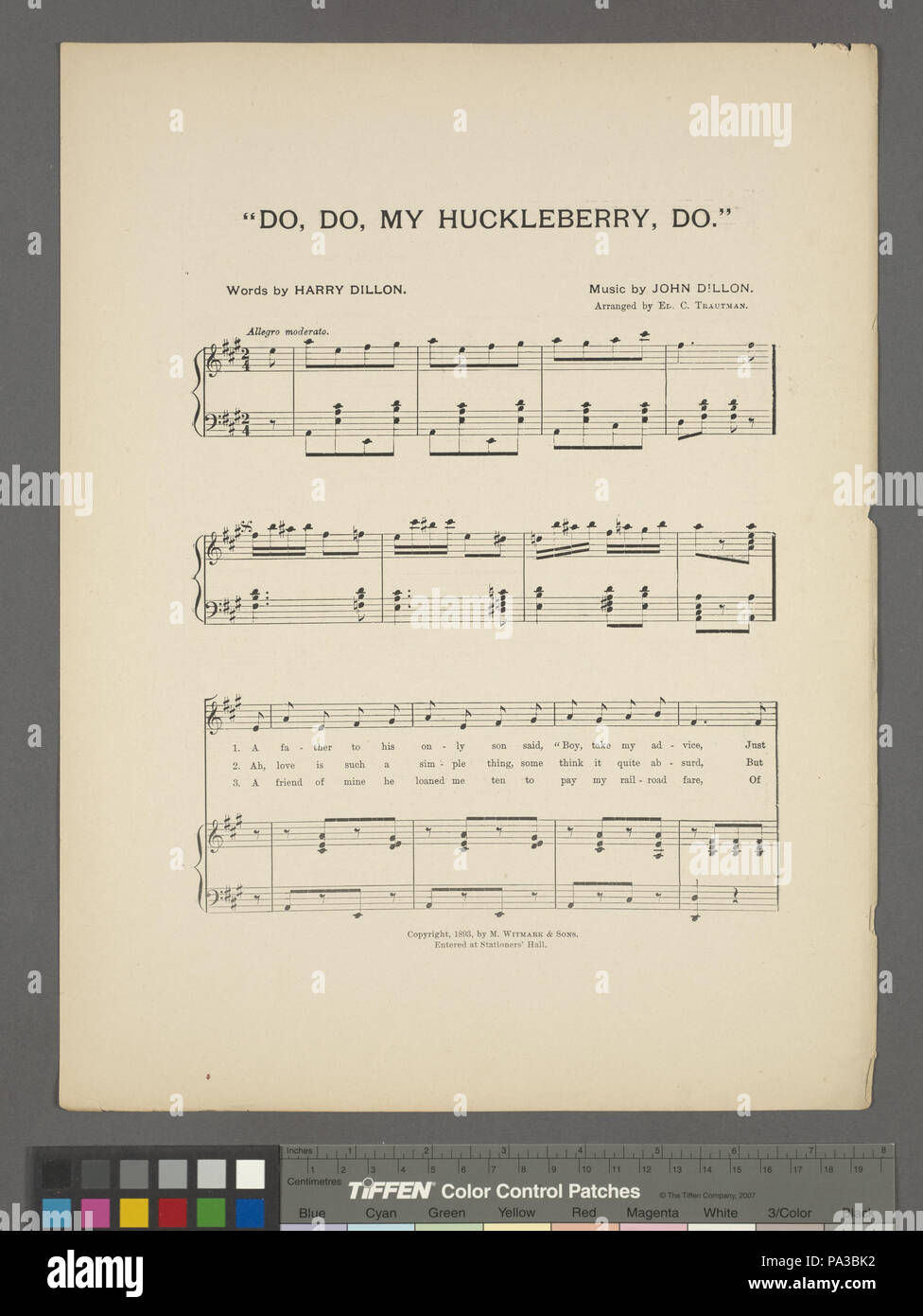 582 Tun, Tun, mein Huckleberry (NYPL Hades -449152-1690728) Stockfoto