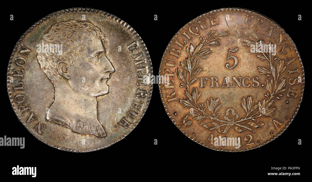 . Englisch: Frankreich 1803 - 5 Franken. 1803 (Münze), 2010 (Bild) 668 Frankreich 1803 - 5 Franken Stockfoto