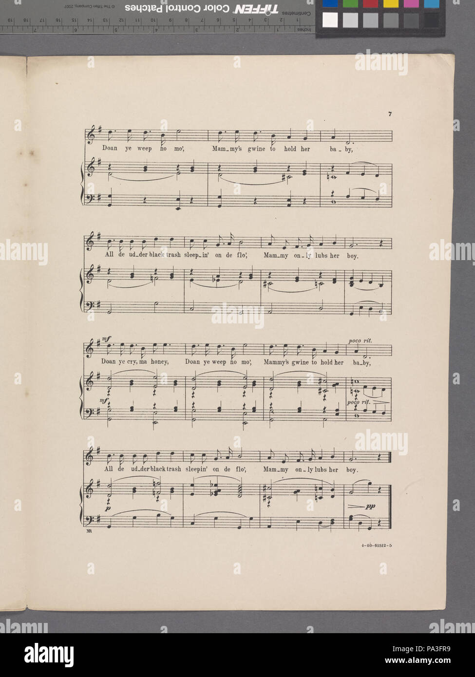 582 Doan ihr Schreien, ma Honig (NYPL Hades -608841-1957766) Stockfoto