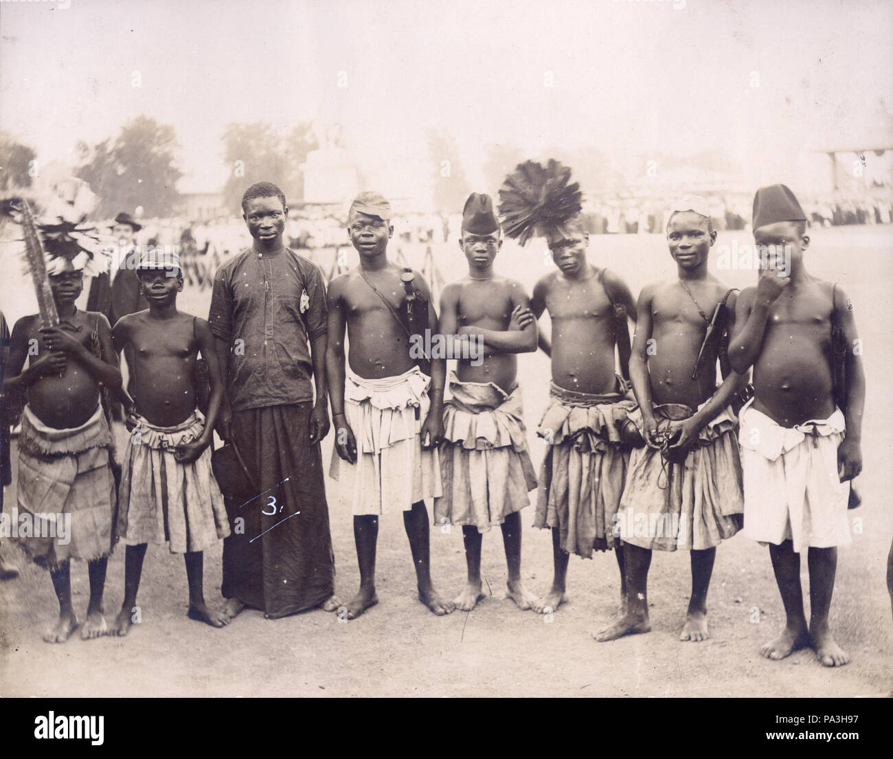 4 "Pima Indianern aus Arizona. Chief Blue Wing und Familie." Abteilung für Anthropologie, 1904 Messe der Welt Stockfoto