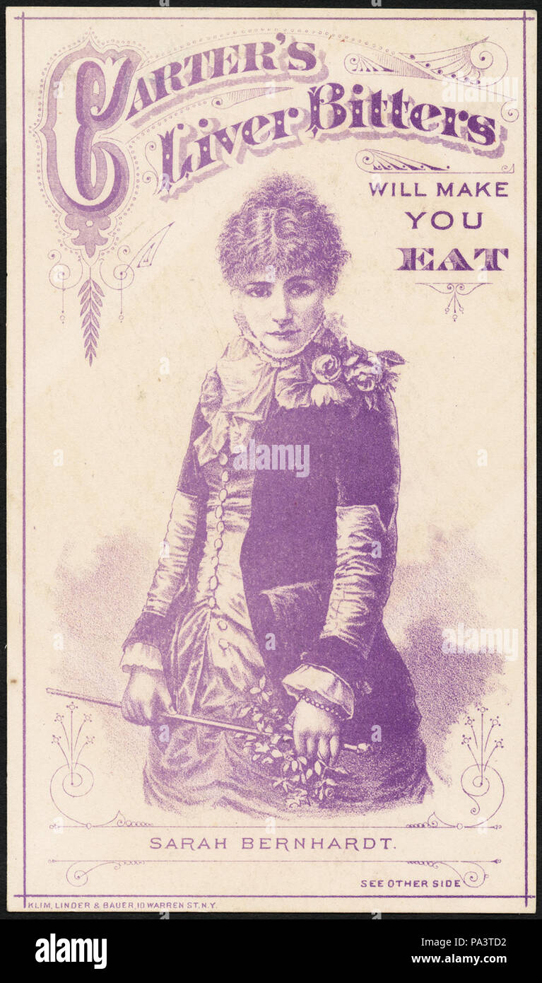 284 Carters Leber Bitter werden Sie essen - Sarah Bernhardt (vorne) Stockfoto