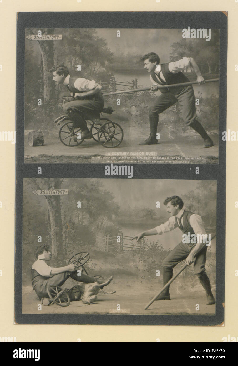 77 Ein Jahrhundert oder Büste zwei Fotos (HS 85-10 -11914) Original Stockfoto