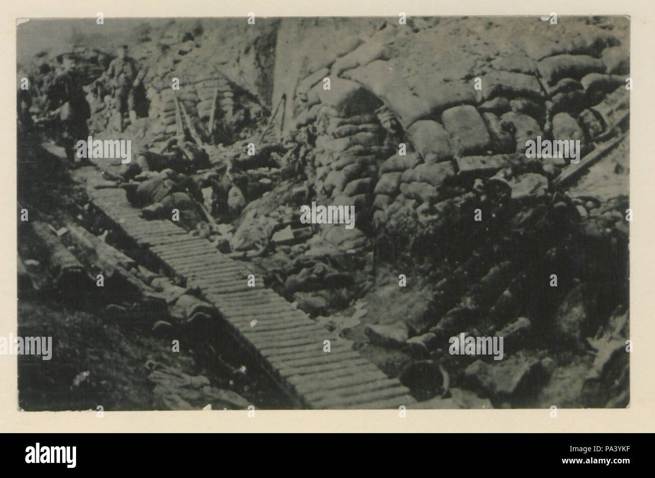 91 ein Graben in der Zeile vorne von den Deutschen gefangen genommen, zwei Stunden später wiederholt von den Kanadiern, nicht eine Deutsche entgangen (HS 85-10 -36233) Original Stockfoto