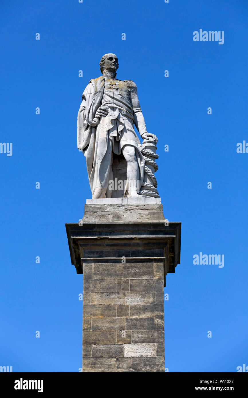 Admiral Lord Collingwood Denkmal in Tynemouth, North East England. Cuthbert Collingwood (1748 - 1810) in der Royal Navy bei Trafalgar serviert. Stockfoto