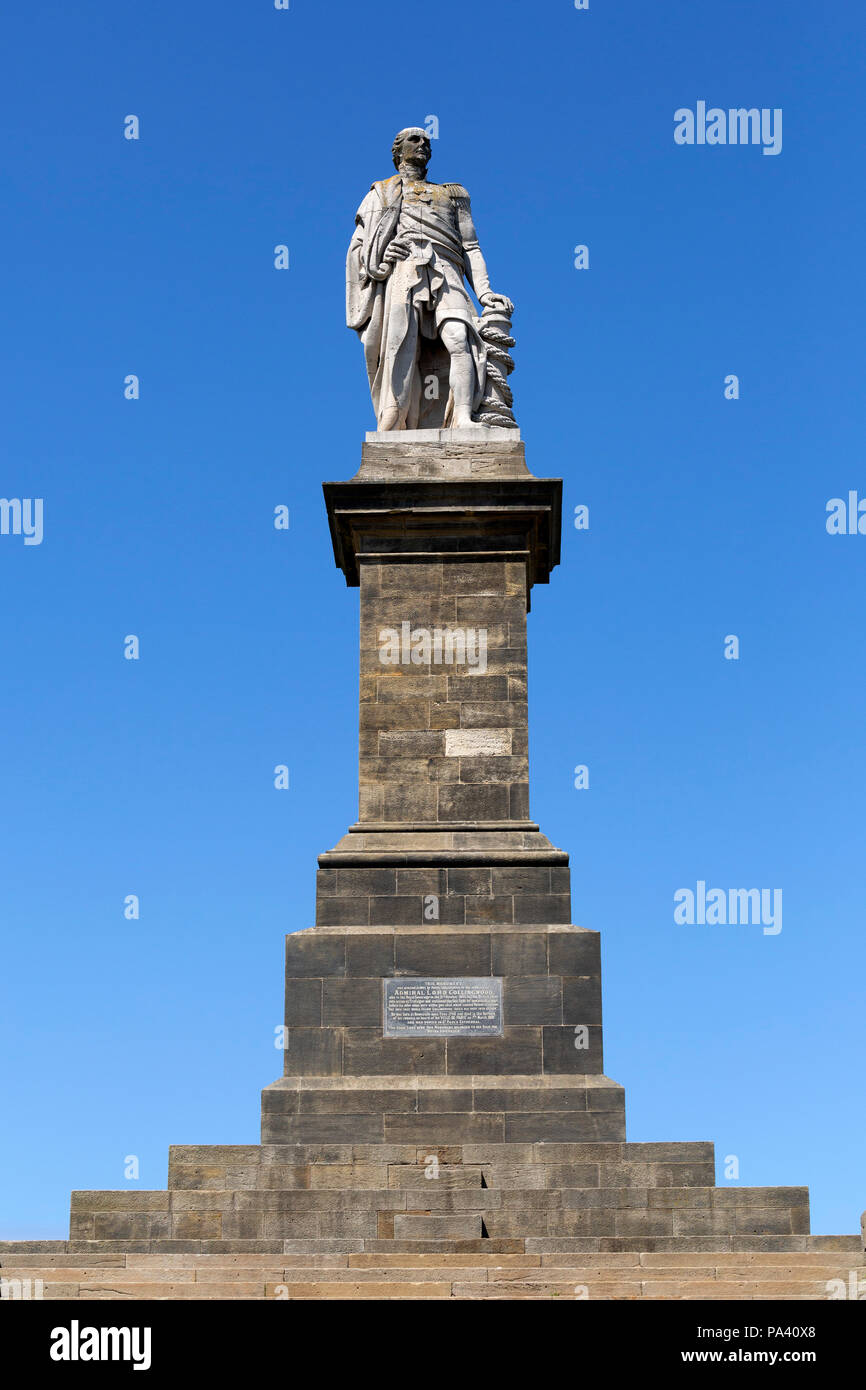 Admiral Lord Collingwood Denkmal in Tynemouth, North East England. Cuthbert Collingwood (1748 - 1810) in der Royal Navy bei Trafalgar serviert. Stockfoto