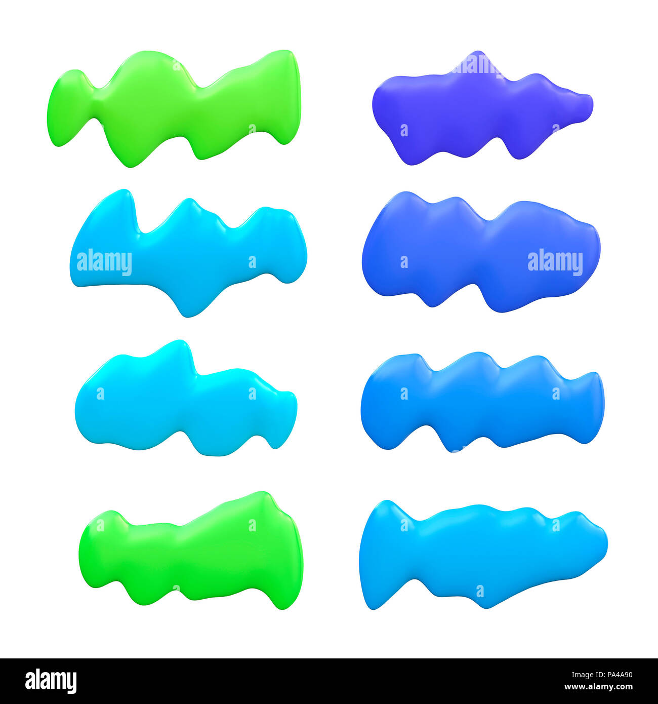 Eine Illustration von 8 schöne abstrakte Farbspritzer Stockfoto