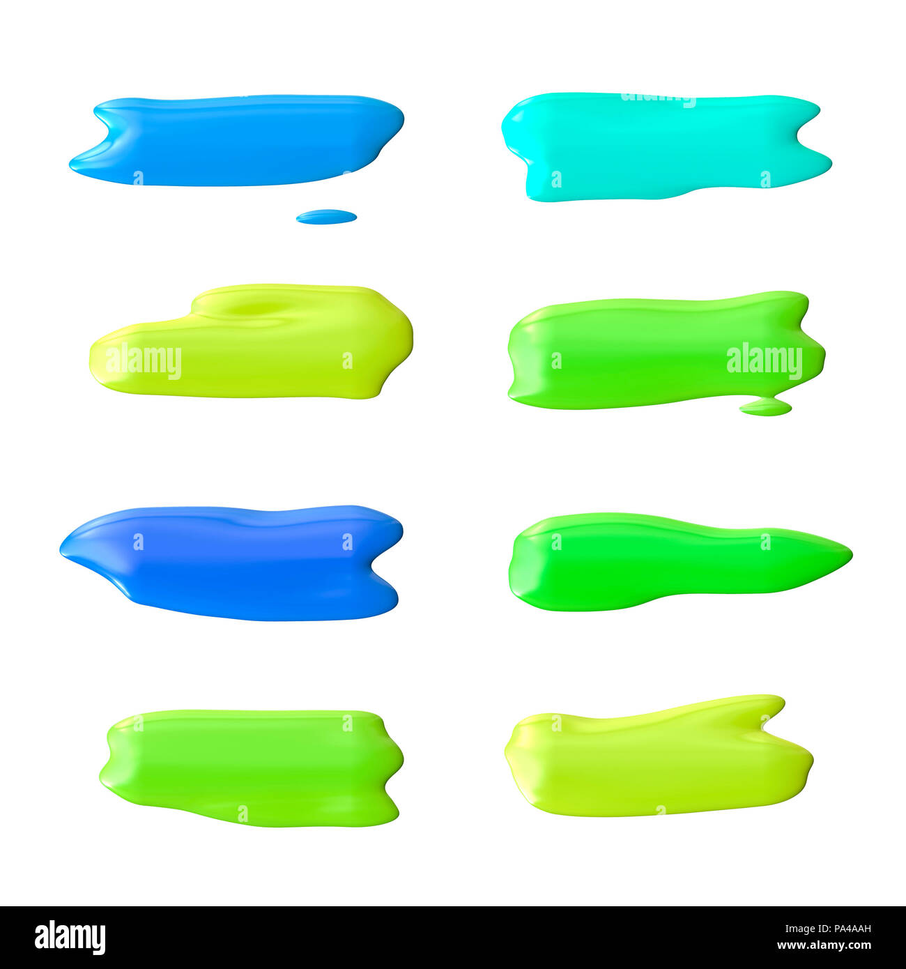 Eine Illustration von 8 schöne abstrakte Farbspritzer Stockfoto
