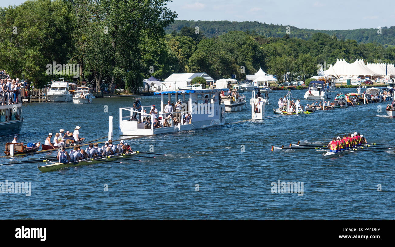 Henley on Thames, Großbritannien, 8. Juli 2018, Sonntag, Endgültig, "Die Grand Challenge Cup', Links 'Georgina Hoffnung Rinehart National Training Center, Aus Stockfoto