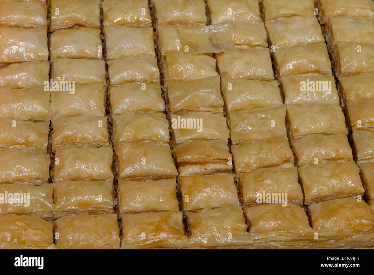 Baklava in einer Pfanne Stockfoto